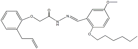 2-(2-allylphenoxy)-N'-[2-(hexyloxy)-5-methoxybenzylidene]acetohydrazide Struktur