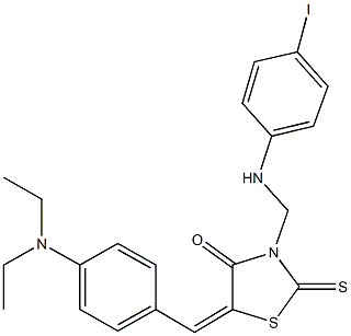 5-[4-(diethylamino)benzylidene]-3-[(4-iodoanilino)methyl]-2-thioxo-1,3-thiazolidin-4-one Struktur