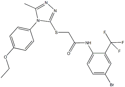 N-[4-bromo-2-(trifluoromethyl)phenyl]-2-{[4-(4-ethoxyphenyl)-5-methyl-4H-1,2,4-triazol-3-yl]sulfanyl}acetamide Struktur