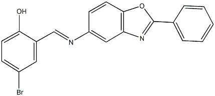 4-bromo-2-{[(2-phenyl-1,3-benzoxazol-5-yl)imino]methyl}phenol Struktur