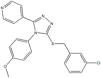 4-[3-[(3-chlorobenzyl)sulfanyl]-5-(4-pyridinyl)-4H-1,2,4-triazol-4-yl]phenyl methyl ether Struktur