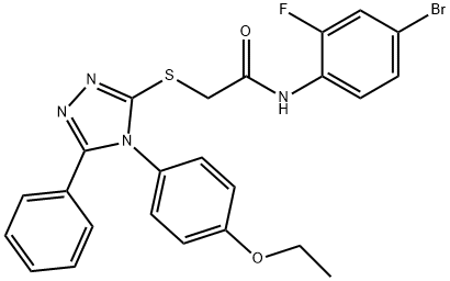 N-(4-bromo-2-fluorophenyl)-2-{[4-(4-ethoxyphenyl)-5-phenyl-4H-1,2,4-triazol-3-yl]sulfanyl}acetamide Struktur