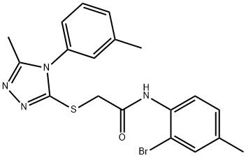 N-(2-bromo-4-methylphenyl)-2-{[5-methyl-4-(3-methylphenyl)-4H-1,2,4-triazol-3-yl]sulfanyl}acetamide Struktur