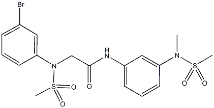 2-[3-bromo(methylsulfonyl)anilino]-N-{3-[methyl(methylsulfonyl)amino]phenyl}acetamide Struktur