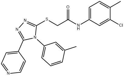 N-(3-chloro-4-methylphenyl)-2-{[4-(3-methylphenyl)-5-(4-pyridinyl)-4H-1,2,4-triazol-3-yl]sulfanyl}acetamide Struktur