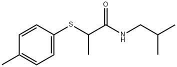 N-isobutyl-2-[(4-methylphenyl)sulfanyl]propanamide Struktur