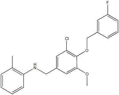 N-{3-chloro-4-[(3-fluorobenzyl)oxy]-5-methoxybenzyl}-N-(2-methylphenyl)amine Struktur