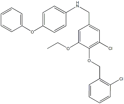 N-{3-chloro-4-[(2-chlorobenzyl)oxy]-5-ethoxybenzyl}-N-(4-phenoxyphenyl)amine Struktur