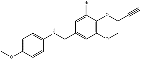 N-[3-bromo-5-methoxy-4-(2-propynyloxy)benzyl]-N-(4-methoxyphenyl)amine Struktur