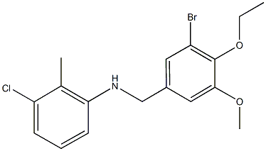 N-(3-bromo-4-ethoxy-5-methoxybenzyl)-N-(3-chloro-2-methylphenyl)amine Struktur