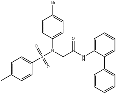 N-[1,1'-biphenyl]-2-yl-2-{4-bromo[(4-methylphenyl)sulfonyl]anilino}acetamide Struktur