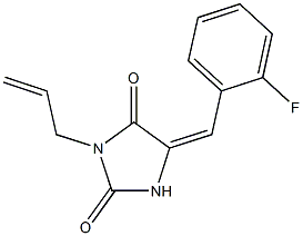 3-allyl-5-(2-fluorobenzylidene)-2,4-imidazolidinedione Struktur