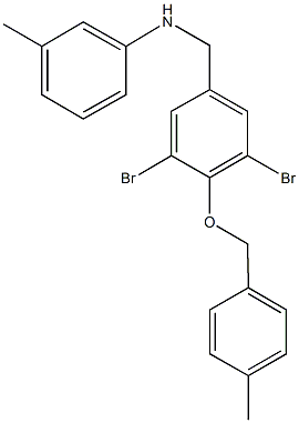 N-{3,5-dibromo-4-[(4-methylbenzyl)oxy]benzyl}-N-(3-methylphenyl)amine Struktur