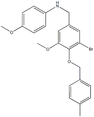 N-{3-bromo-5-methoxy-4-[(4-methylbenzyl)oxy]benzyl}-N-(4-methoxyphenyl)amine Struktur