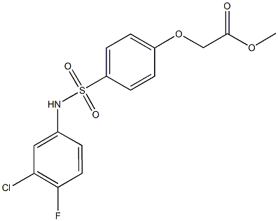 methyl {4-[(3-chloro-4-fluoroanilino)sulfonyl]phenoxy}acetate Struktur