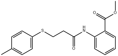 methyl 2-({3-[(4-methylphenyl)sulfanyl]propanoyl}amino)benzoate Struktur