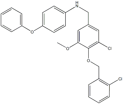 N-{3-chloro-4-[(2-chlorobenzyl)oxy]-5-methoxybenzyl}-N-(4-phenoxyphenyl)amine Struktur