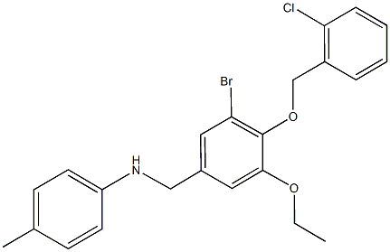 N-{3-bromo-4-[(2-chlorobenzyl)oxy]-5-ethoxybenzyl}-N-(4-methylphenyl)amine Struktur