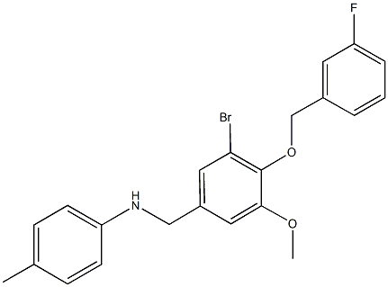 N-{3-bromo-4-[(3-fluorobenzyl)oxy]-5-methoxybenzyl}-N-(4-methylphenyl)amine Struktur