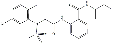 N-(sec-butyl)-2-({[5-chloro-2-methyl(methylsulfonyl)anilino]acetyl}amino)benzamide Struktur