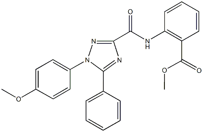 methyl 2-({[1-(4-methoxyphenyl)-5-phenyl-1H-1,2,4-triazol-3-yl]carbonyl}amino)benzoate Struktur