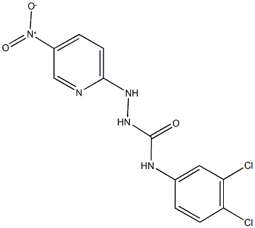 N-(3,4-dichlorophenyl)-2-{5-nitro-2-pyridinyl}hydrazinecarboxamide Struktur