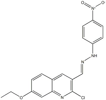 2-chloro-7-ethoxy-3-quinolinecarbaldehyde {4-nitrophenyl}hydrazone Struktur