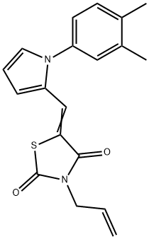 3-allyl-5-{[1-(3,4-dimethylphenyl)-1H-pyrrol-2-yl]methylene}-1,3-thiazolidine-2,4-dione Struktur