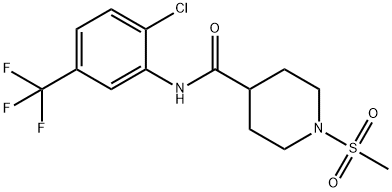 N-[2-chloro-5-(trifluoromethyl)phenyl]-1-(methylsulfonyl)-4-piperidinecarboxamide Struktur