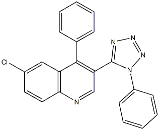 6-chloro-4-phenyl-3-(1-phenyl-1H-tetraazol-5-yl)quinoline Struktur