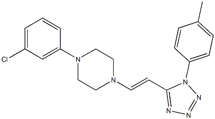 1-(3-chlorophenyl)-4-{2-[1-(4-methylphenyl)-1H-tetraazol-5-yl]vinyl}piperazine Struktur