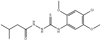 N-(4-chloro-2,5-dimethoxyphenyl)-2-(3-methylbutanoyl)hydrazinecarbothioamide Struktur