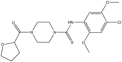 N-(4-chloro-2,5-dimethoxyphenyl)-4-(tetrahydro-2-furanylcarbonyl)-1-piperazinecarbothioamide Struktur