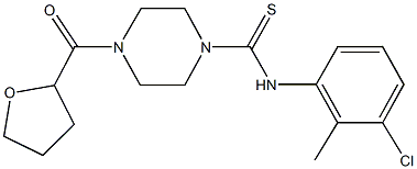 N-(3-chloro-2-methylphenyl)-4-(tetrahydro-2-furanylcarbonyl)-1-piperazinecarbothioamide Struktur