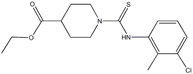 ethyl 1-[(3-chloro-2-methylanilino)carbothioyl]-4-piperidinecarboxylate Struktur