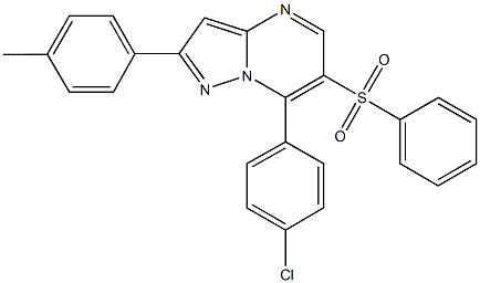 7-(4-chlorophenyl)-2-(4-methylphenyl)pyrazolo[1,5-a]pyrimidin-6-yl phenyl sulfone Struktur