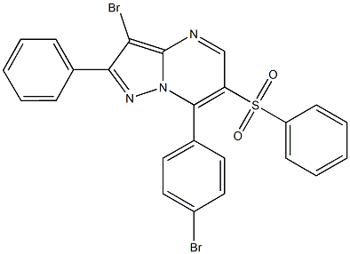 3-bromo-7-(4-bromophenyl)-2-phenylpyrazolo[1,5-a]pyrimidin-6-yl phenyl sulfone Struktur