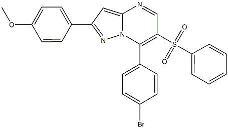 7-(4-bromophenyl)-2-(4-methoxyphenyl)pyrazolo[1,5-a]pyrimidin-6-yl phenyl sulfone Struktur