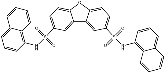 N~2~,N~8~-di(1-naphthyl)dibenzo[b,d]furan-2,8-disulfonamide Struktur