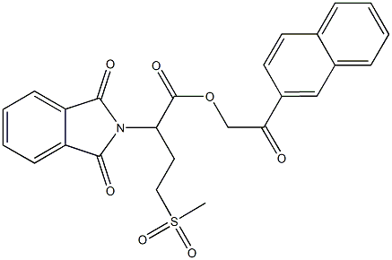 2-(2-naphthyl)-2-oxoethyl 2-(1,3-dioxo-1,3-dihydro-2H-isoindol-2-yl)-4-(methylsulfonyl)butanoate Struktur