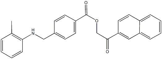 2-(2-naphthyl)-2-oxoethyl 4-(2-toluidinomethyl)benzoate Struktur