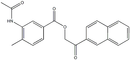 2-(2-naphthyl)-2-oxoethyl 3-(acetylamino)-4-methylbenzoate Struktur