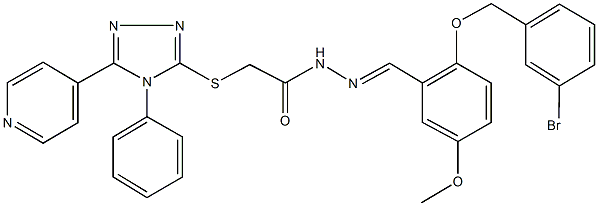 N'-{2-[(3-bromobenzyl)oxy]-5-methoxybenzylidene}-2-{[4-phenyl-5-(4-pyridinyl)-4H-1,2,4-triazol-3-yl]sulfanyl}acetohydrazide Struktur