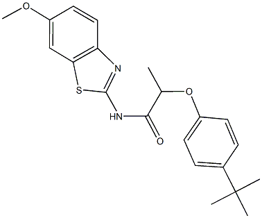 2-(4-tert-butylphenoxy)-N-(6-methoxy-1,3-benzothiazol-2-yl)propanamide Struktur