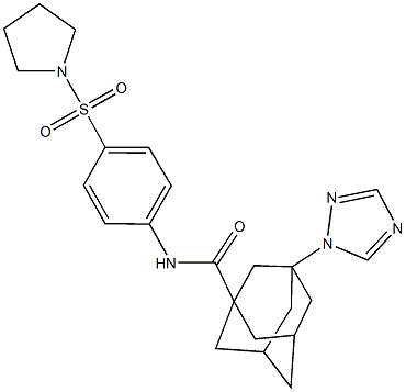 N-[4-(1-pyrrolidinylsulfonyl)phenyl]-3-(1H-1,2,4-triazol-1-yl)-1-adamantanecarboxamide Struktur