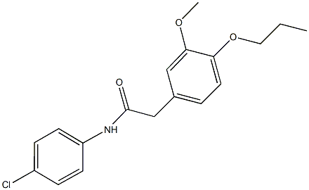 N-(4-chlorophenyl)-2-(3-methoxy-4-propoxyphenyl)acetamide Struktur