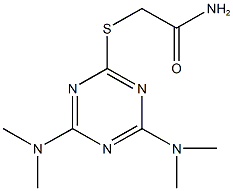 2-{[4,6-bis(dimethylamino)-1,3,5-triazin-2-yl]sulfanyl}acetamide Struktur