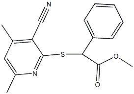 methyl [(3-cyano-4,6-dimethyl-2-pyridinyl)sulfanyl](phenyl)acetate Struktur