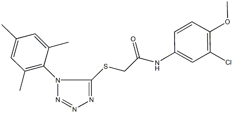 N-(3-chloro-4-methoxyphenyl)-2-[(1-mesityl-1H-tetraazol-5-yl)sulfanyl]acetamide Struktur