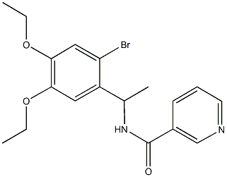 N-[1-(2-bromo-4,5-diethoxyphenyl)ethyl]nicotinamide Struktur